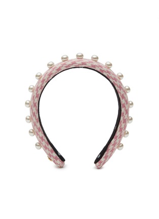 Main View - Click To Enlarge - LELE SADOUGHI - Pearl Embellished Houndstooth Headband