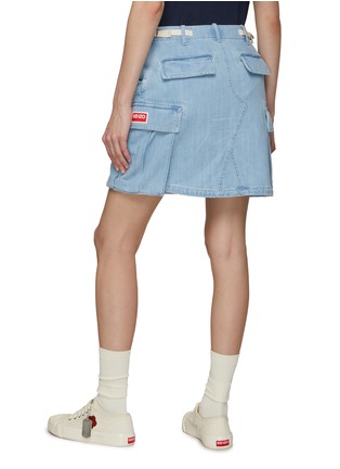 Back View - Click To Enlarge - KENZO - High Waist Cargo Mini Denim Skirt
