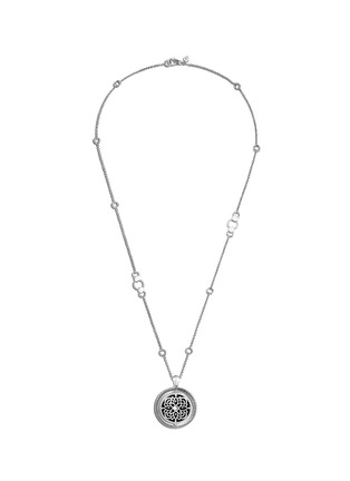 Detail View - Click To Enlarge - JOHN HARDY - ‘DOT’ MANDALA DIAMOND SAPPHIRE STERLING SILVER PENDANT NECKLACE