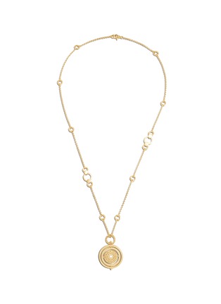 Detail View - Click To Enlarge - JOHN HARDY - ‘DOT’ MOON DOOR DIAMOND 18K GOLD PENDANT ROLO CHAIN NECKLACE