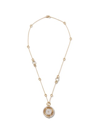 Main View - Click To Enlarge - JOHN HARDY - ‘DOT’ MOON DOOR DIAMOND 18K GOLD PENDANT ROLO CHAIN NECKLACE