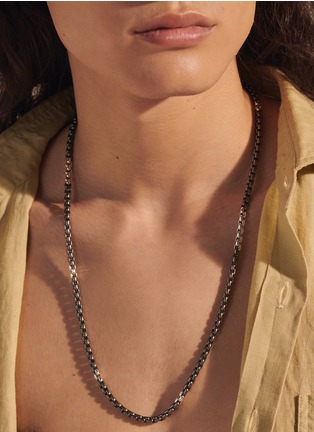 Detail View - Click To Enlarge - JOHN HARDY - ‘Classic Chain’ Silver Matt Black Rhodium Industrial Chain Necklace