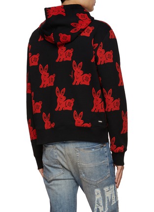Back View - Click To Enlarge - AMIRI - Paper Cut Out Rabbit Print Hoodie