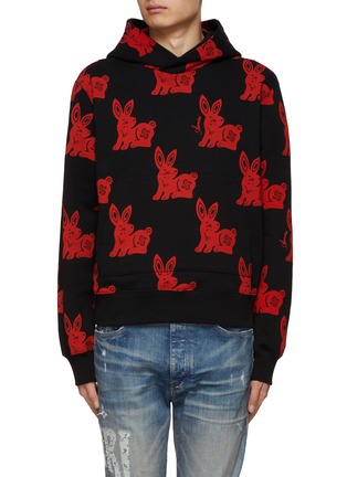Main View - Click To Enlarge - AMIRI - Paper Cut Out Rabbit Print Hoodie