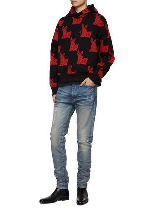 Figure View - Click To Enlarge - AMIRI - Paper Cut Out Rabbit Print Hoodie