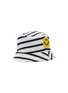 Figure View - Click To Enlarge - JOSHUA’S - Crocheted Smiley Face Striped Bucket Hat