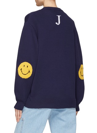 Back View - Click To Enlarge - JOSHUA’S - ‘Smile Pls’ Smiley Face Cotton Knit Sweater