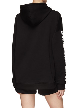 Back View - Click To Enlarge - JOSHUA’S - Smiley Face Print Cotton Drawstring Hoodie