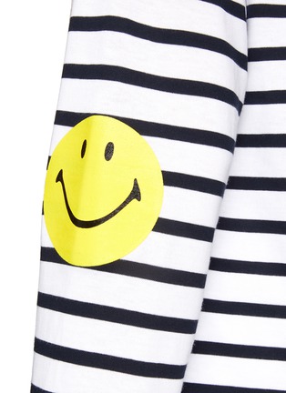  - JOSHUA’S - Smiley Face Print Striped Cotton Long Sleeve T-Shirt
