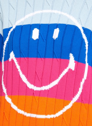 - JOSHUA’S - Smiley Face Striped Cotton Crewneck Sweater