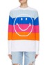 Main View - Click To Enlarge - JOSHUA’S - Smiley Face Striped Cotton Crewneck Sweater