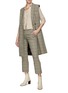 Figure View - Click To Enlarge - WE-AR 4 - FLAT FRONT HOUNDSTOOTH MOTIF CUFFED SUITING PANTS