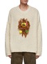 Main View - Click To Enlarge - ANGEL CHEN - HAND CROCHET LION DETAIL CREWNECK SWEATER