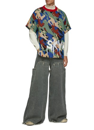 Figure View - Click To Enlarge - ANGEL CHEN - ‘WRESTLE WILL’ DETACHABLE WIDE LEG JEANS