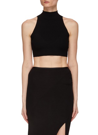Main View - Click To Enlarge - AERON - ‘Zero’ Ribbed Sleeveless Mock Neck Cropped Top