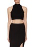 AERON ‘Zero’ Ribbed Sleeveless Mock Neck Cropped Top