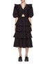Main View - Click To Enlarge - SEA NEW YORK - ‘PACO’ V-NECK CUTOUT PUFF SLEEVE TIERED DRESS