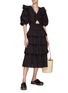 Figure View - Click To Enlarge - SEA NEW YORK - ‘PACO’ V-NECK CUTOUT PUFF SLEEVE TIERED DRESS