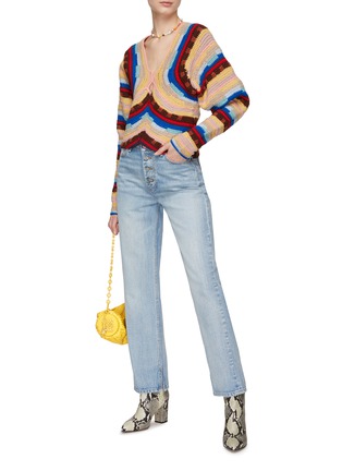 Figure View - Click To Enlarge - SEA NEW YORK - ‘OLINA’ V-NECK CUTOUT KNIT SWEATER
