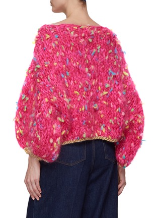Back View - Click To Enlarge - NIZHONI - ‘IRIS’ BOAT NECK CROPPED SLEEVE SWEATER