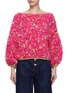 Main View - Click To Enlarge - NIZHONI - ‘IRIS’ BOAT NECK CROPPED SLEEVE SWEATER
