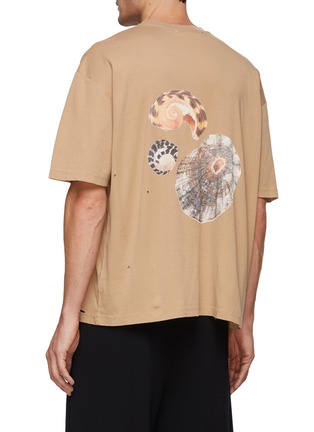 Back View - Click To Enlarge - SONG FOR THE MUTE - Back Seashell Print Logo Oversized T-Shirt