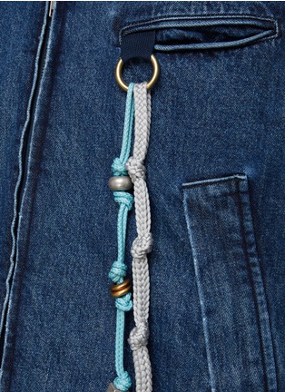  - SONG FOR THE MUTE - Beaded Rope Detail Zip Up Denim Coach Jacket