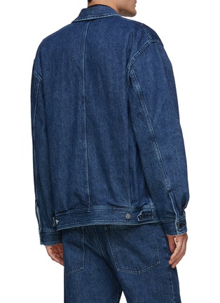 Back View - Click To Enlarge - SONG FOR THE MUTE - Beaded Rope Detail Zip Up Denim Coach Jacket