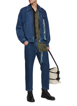 Figure View - Click To Enlarge - SONG FOR THE MUTE - Beaded Rope Detail Zip Up Denim Coach Jacket