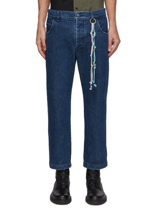 Main View - Click To Enlarge - SONG FOR THE MUTE - Beaded Rope Detail Slim Fit Jeans
