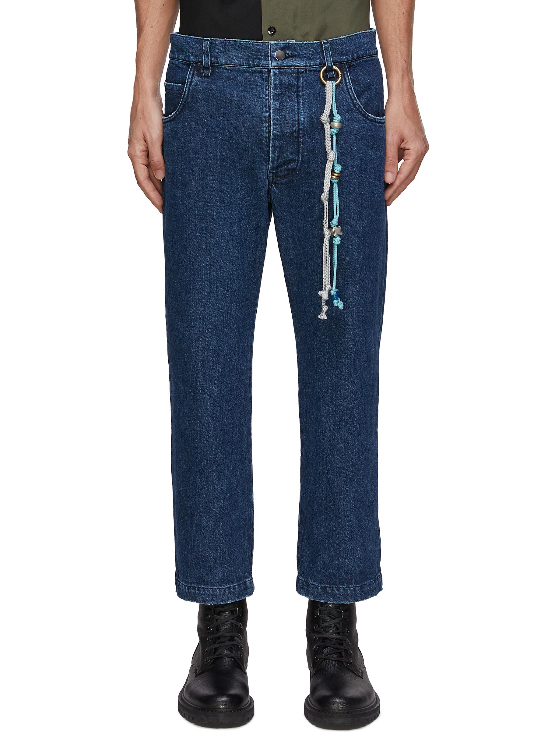 SONG FOR THE MUTE BEADED ROPE DETAIL SLIM FIT JEANS