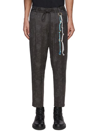 Main View - Click To Enlarge - SONG FOR THE MUTE - Beaded Rope Detail Floral Jacquard Lounge Pants