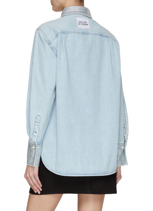 Back View - Click To Enlarge - FRAME - OVERSIZE RHINESTONE EMBELLISHED COLLAR CUFF BUTTON UP SHIRT