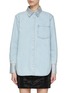 Main View - Click To Enlarge - FRAME - OVERSIZE RHINESTONE EMBELLISHED COLLAR CUFF BUTTON UP SHIRT
