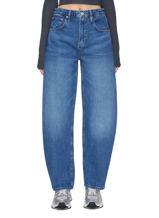 Main View - Click To Enlarge - FRAME - HIGH RISE MEDIUM WASHED BARREL LEG JEANS