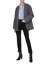 Figure View - Click To Enlarge - FRAME - ‘LE SUPER HIGH’ EXPOSED ZIP STRAIGHT LEG JEANS
