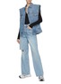Figure View - Click To Enlarge - FRAME - ‘LE HIGH N TIGHT’ DISTRESSED KNEE LIGHT WASH WIDE LEG JEANS