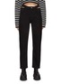 Main View - Click To Enlarge - FRAME - ‘HIGH ‘N’ TIGHT’ CUTOUT DETAIL STRAIGHT LEG JEANS