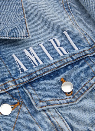Detail View - Click To Enlarge - AMIRI - Kids Logo Embroidery Denim Jacket