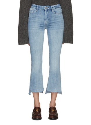 Main View - Click To Enlarge - FRAME - ‘Le Crop’ Raw Edge Step Hem Boot Leg Jeans