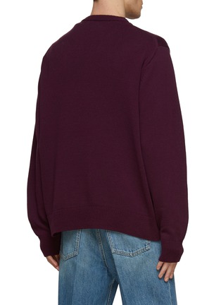 Back View - Click To Enlarge - TOGA VIRILIS - Ethnic Inspired Stripe Cotton Blend Knit Cardigan