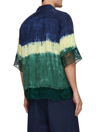 Back View - Click To Enlarge - TOGA VIRILIS - Tie Dye Lace Hem Button Up Shirt