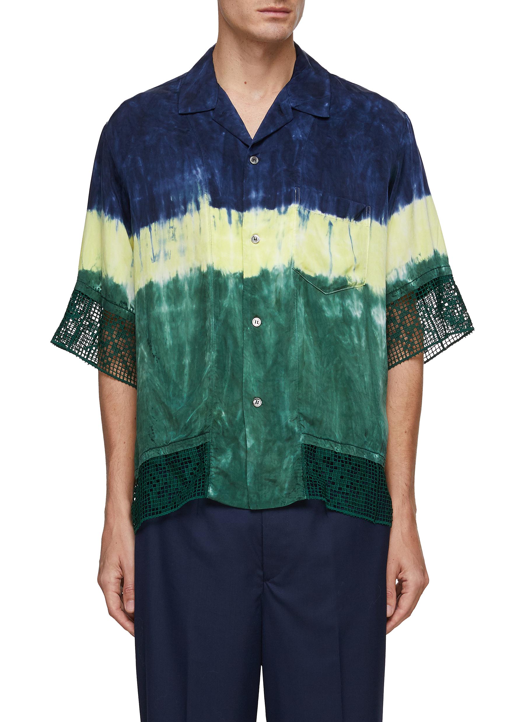 TOGA VIRILIS | Tie Dye Lace Hem Button Up Shirt | Men | Lane Crawford