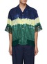 Main View - Click To Enlarge - TOGA VIRILIS - Tie Dye Lace Hem Button Up Shirt