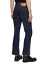 Back View - Click To Enlarge - TOGA VIRILIS - Raw Hem Zipped Cuff Wide Leg Cropped Jeans