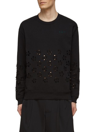 Main View - Click To Enlarge - TOGA VIRILIS - Floral Cut Out 'TPV' Embroidery Sweatshirt