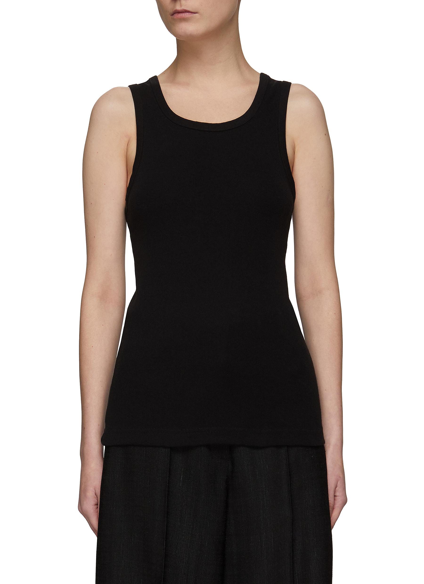 The Row Frankie Rib Organic Cotton Tank Top In Black