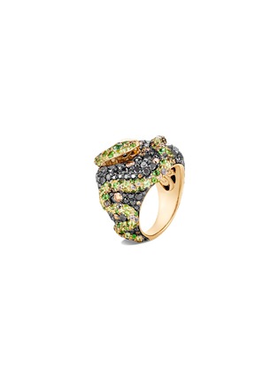 Main View - Click To Enlarge - JOHN HARDY - ‘Cinta’ 18K Yellow Gold Diamond Tsavorite Garnet Tourmaline Cobra Ring