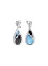 Detail View - Click To Enlarge - JOHN HARDY - ‘Cinta’ 18K White Gold Sapphire Aquamarine Hematite Topaz Earrings