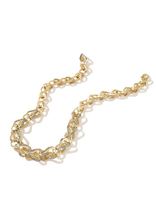 Detail View - Click To Enlarge - JOHN HARDY - ‘Cinta’ 18K yellow gold Garnet Tsavorite Sapphire Diamond Asli chain necklace